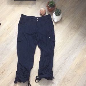 Blue linen pants